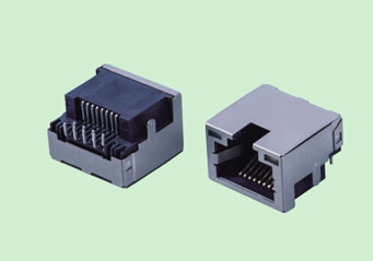 RJ45網(wǎng)絡(luò)插座TAB UP沉板4.2 DIP帶屏蔽殼帶燈廠家直銷