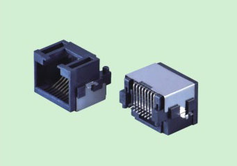 RJ45網(wǎng)絡(luò)插座TAB DOWN沉板6.8 SMT貼板帶屏蔽殼連接器