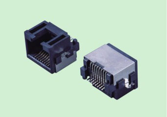 RJ45網口TAB DOWN沉板7.5 SMT貼板帶屏蔽網絡連接器