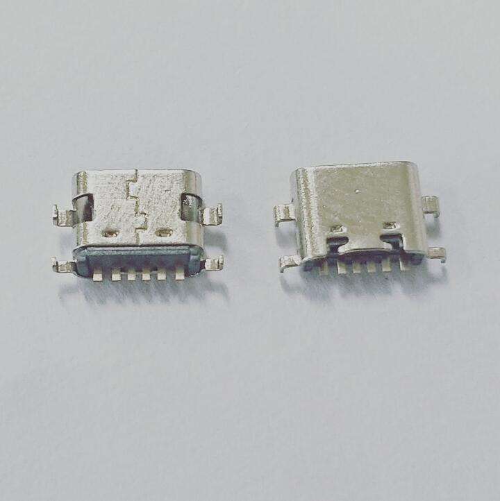 TYPE-C母座6P沉板1.6四腳插板SMT