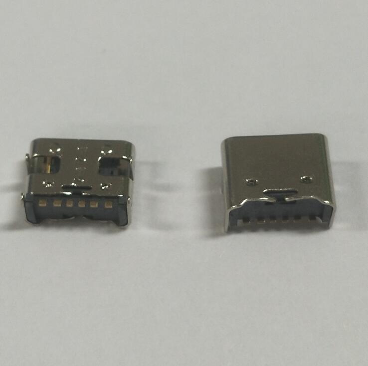 TYPE-C母座6P板上SMT腳長(zhǎng)1.0無(wú)彈