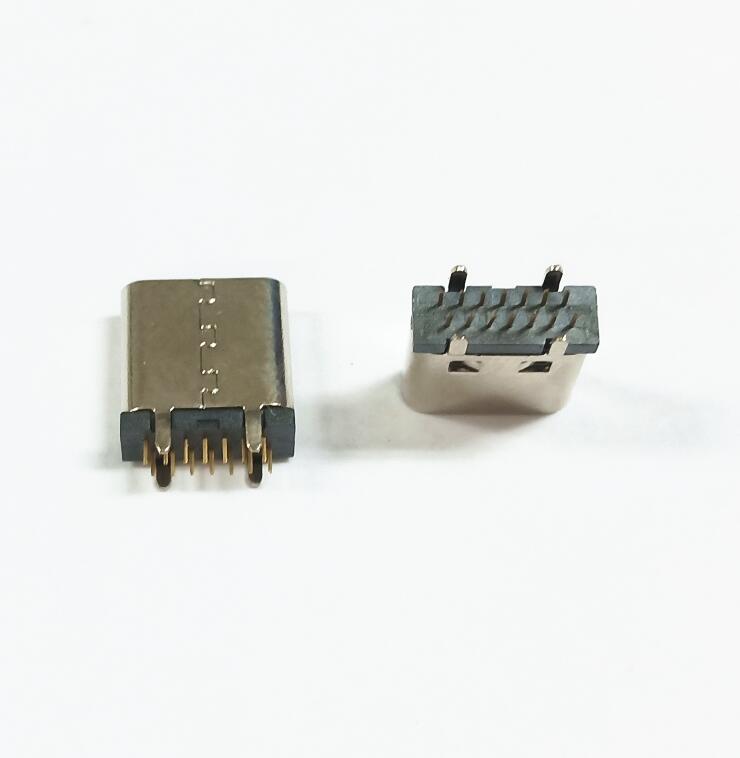 TYPE-C 14P母座立式插板DIP  10.5長