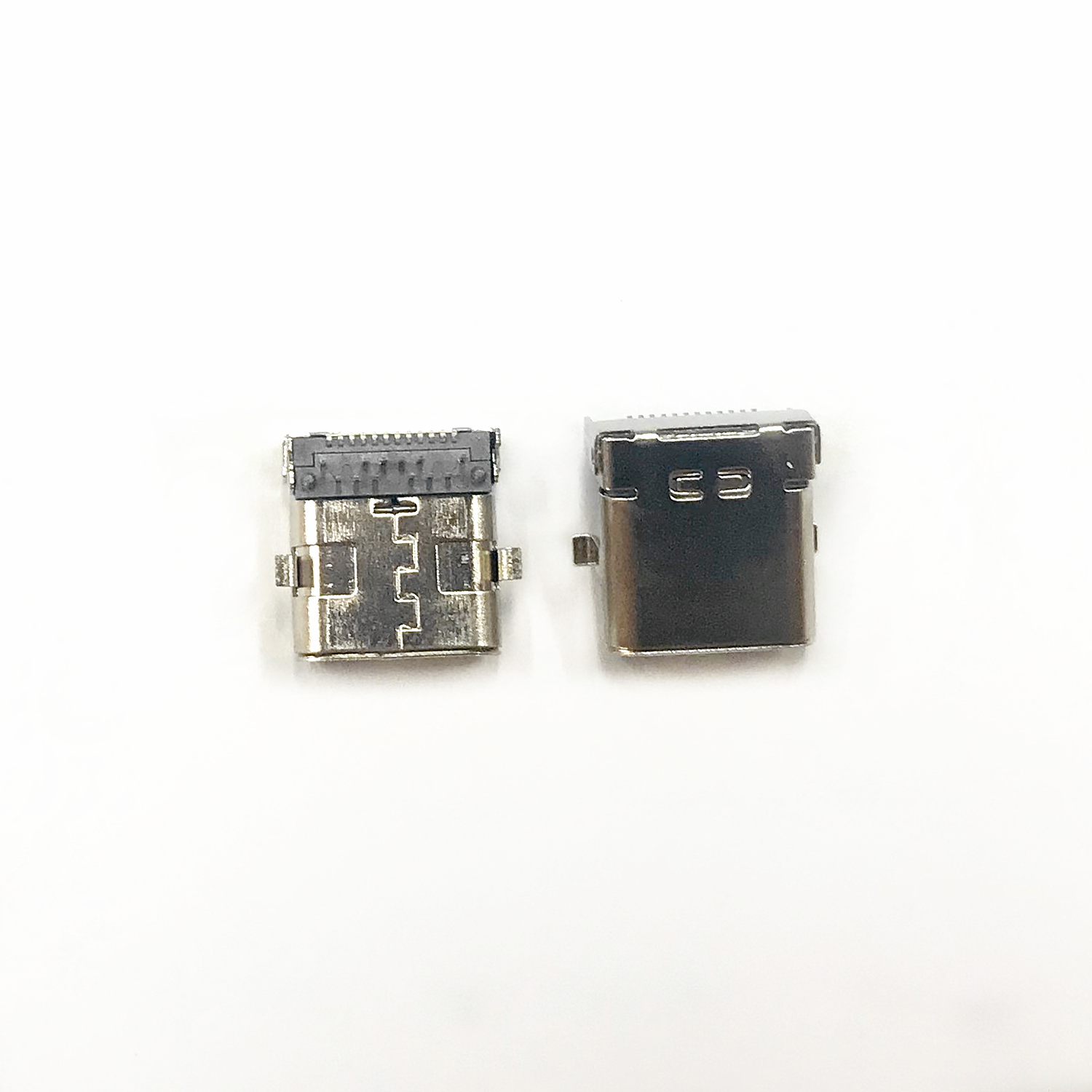 TYPE C 24P母座 板上前貼后插 雙殼 10.0/8.65長 有彈