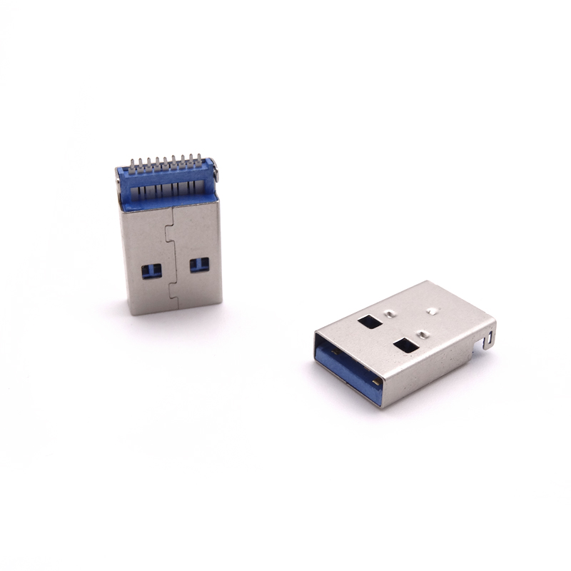 USB 3.0公頭 沉板SMT貼片插板公頭 有孔 無(wú)柱