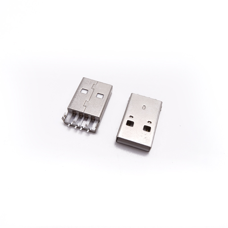 USB 2.0公頭 180度貼片針 沉板90度彎腳插板 白膠 裸焊腳