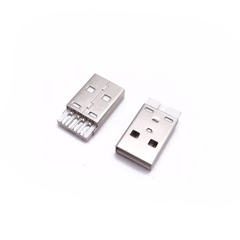 USB 2.0公頭 4P焊線式公頭 加長(zhǎng)公頭 PBT白膠