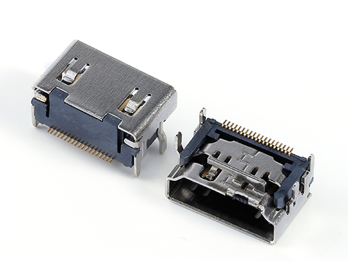 HDMI A型19P母座 短體板上四腳插板 單排針貼片