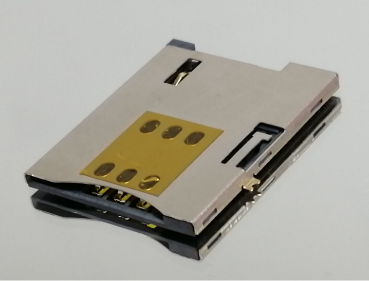 PUSH SIM卡座 CARD 6+2 PIN 1.80H PH=1. 27無柱 (加貼MYLAR) 26.50+19.35+1. 80