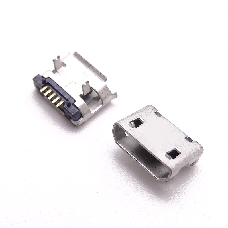MICRO USB 5P母座 5.9/5.65腳長(zhǎng)1.25 有柱卷邊