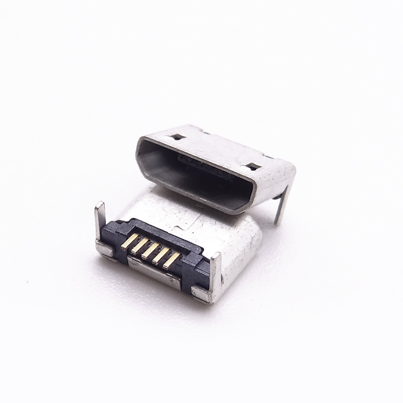 MICRO USB 5P母座 7.2腳長1.2 后兩腳插板 無柱直邊/無導(dǎo)位