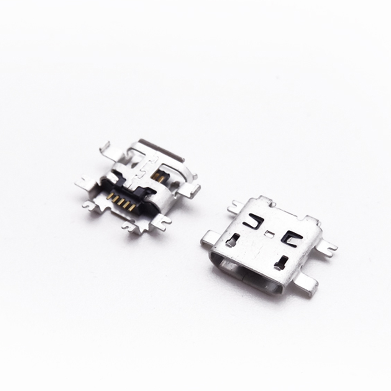 MICRO USB 5P母座 沉板0.7 前插后貼 卷邊