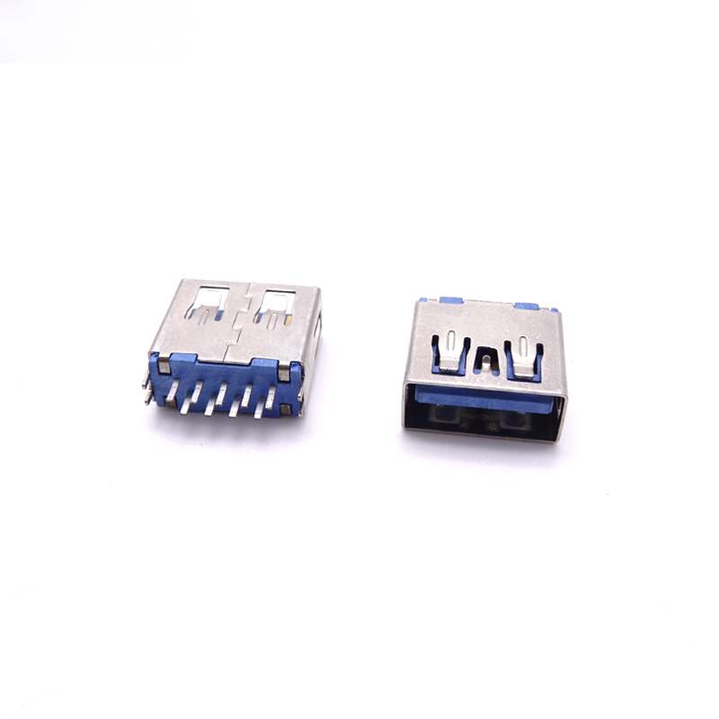 USB 3.0母座 短體11.5夾板母座 180度立插母座 直邊