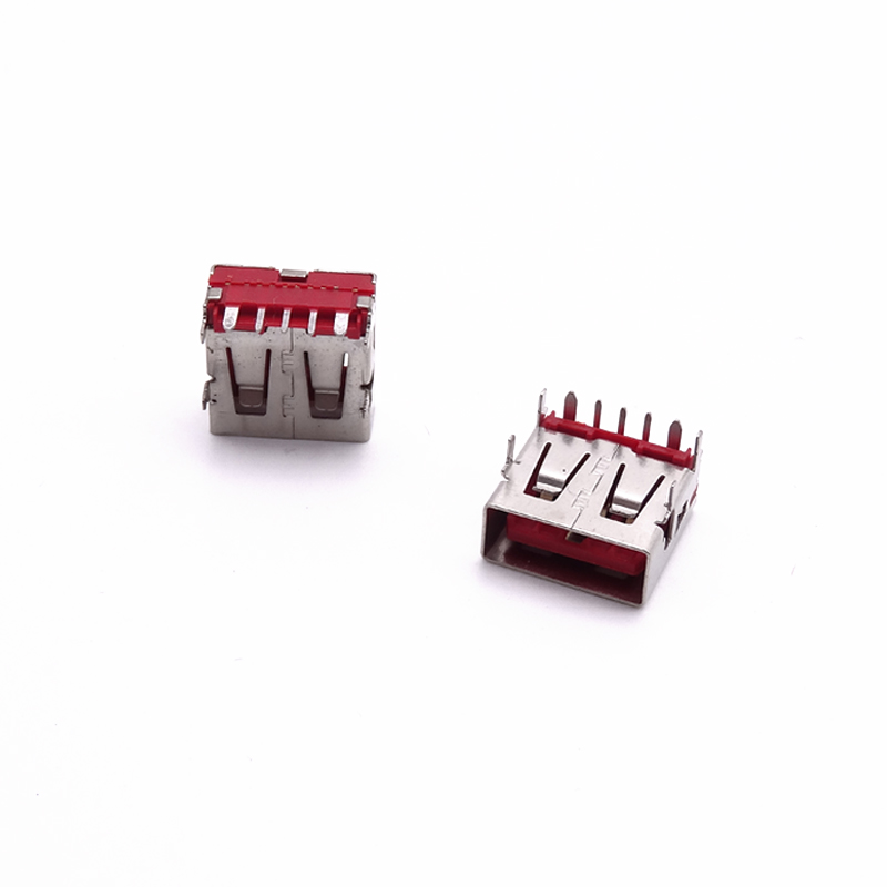USB 2.0母座 3A大電流5A閃充 OPPO母座 紅膠