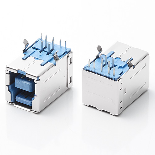 USB 3.0 BF母座 90度臥式K腳內彎腳插板 3排PIN針DIP